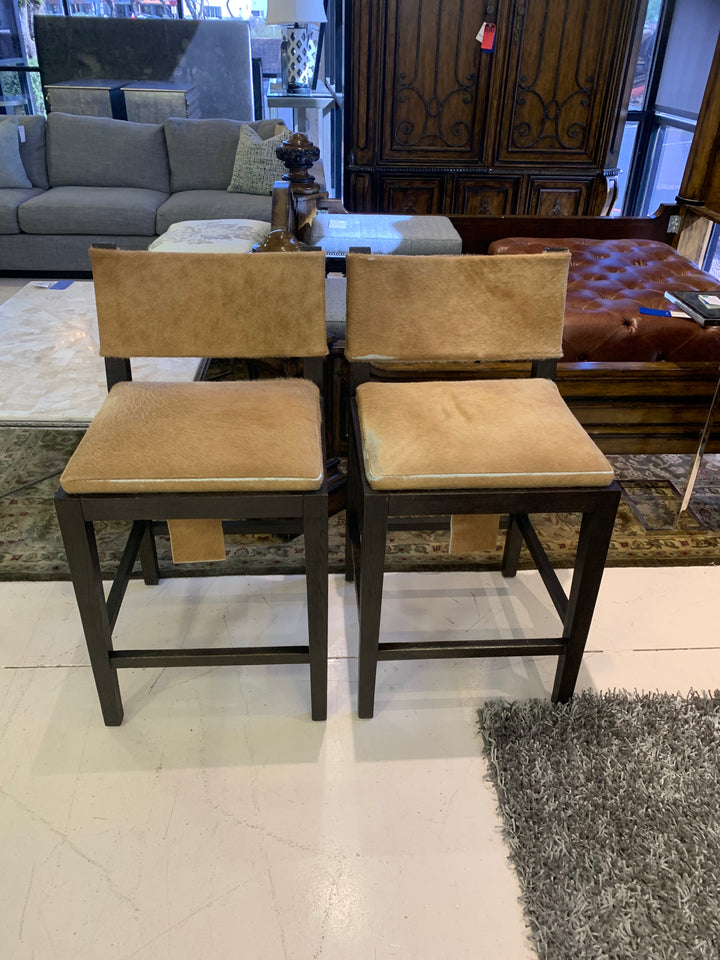 Restoration Hardware Hide Counter Stools set of 2