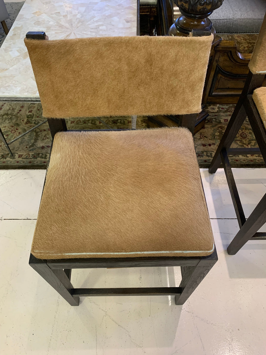 Restoration Hardware Hide Counter Stools set of 2