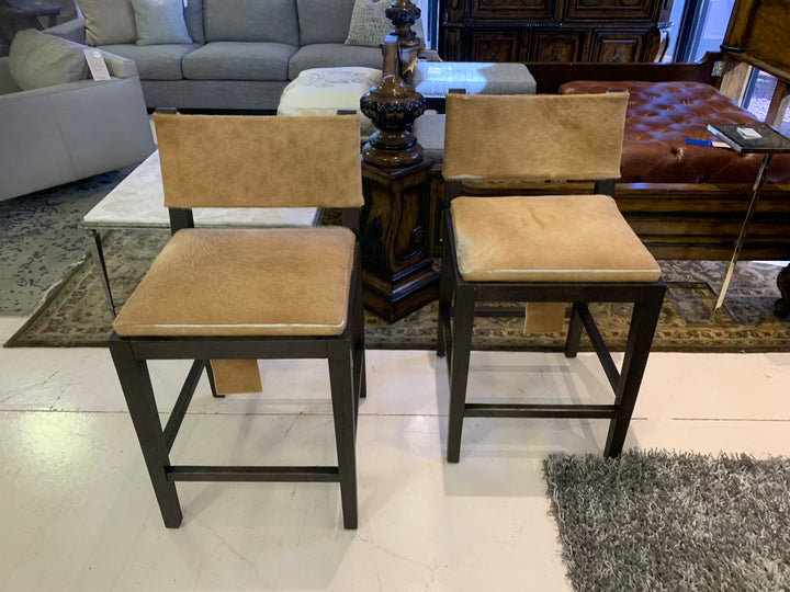 Restoration Hardware Hide Counter Stools set of 2